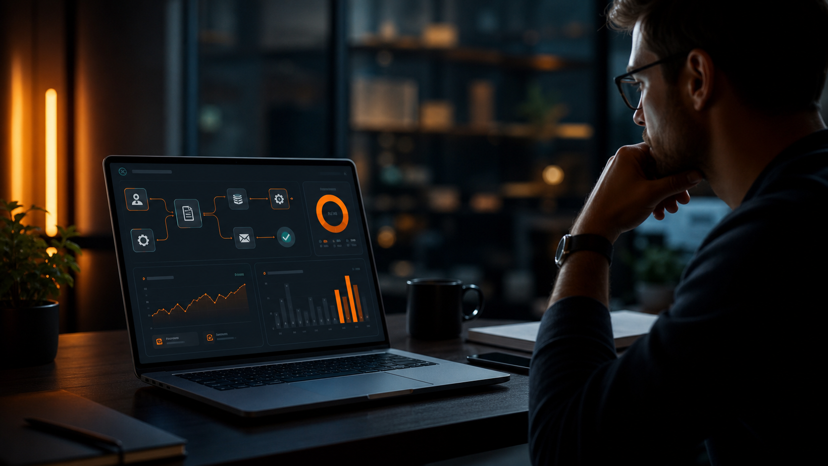 AI automation for small business premium dashboard visual for Ashflow Intelligence