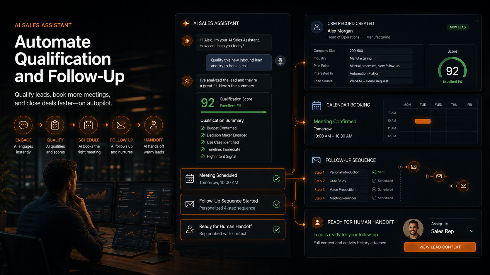 AI sales assistant premium pipeline visual for Ashflow Intelligence