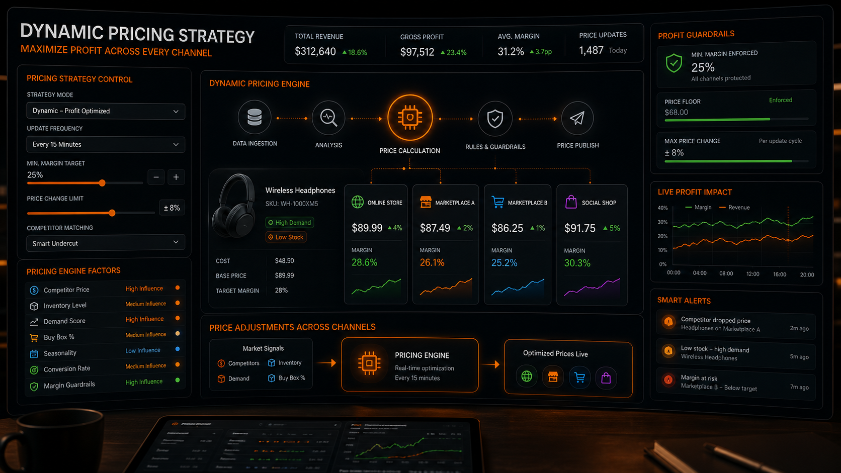 dynamic pricing premium marketplace visual for Ashflow Intelligence