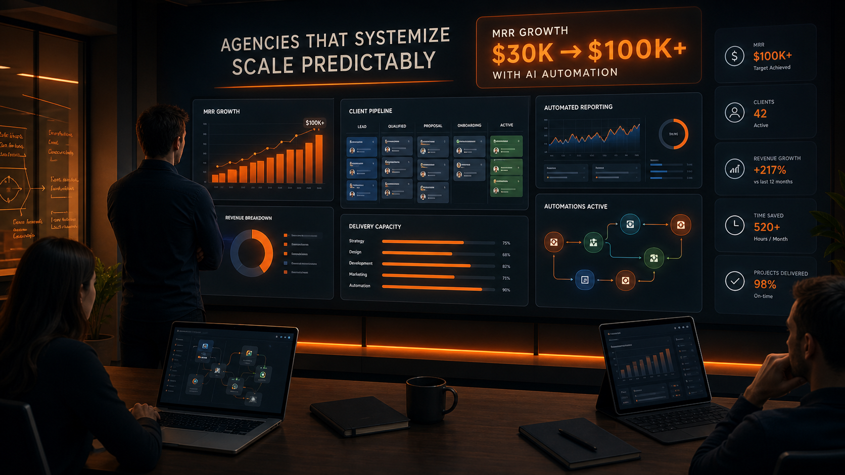 agency automation premium dashboard visual for Ashflow Intelligence